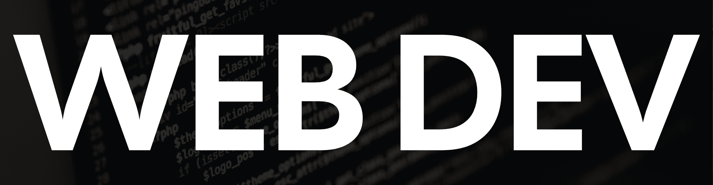 banner showing web dev text overtop source code
