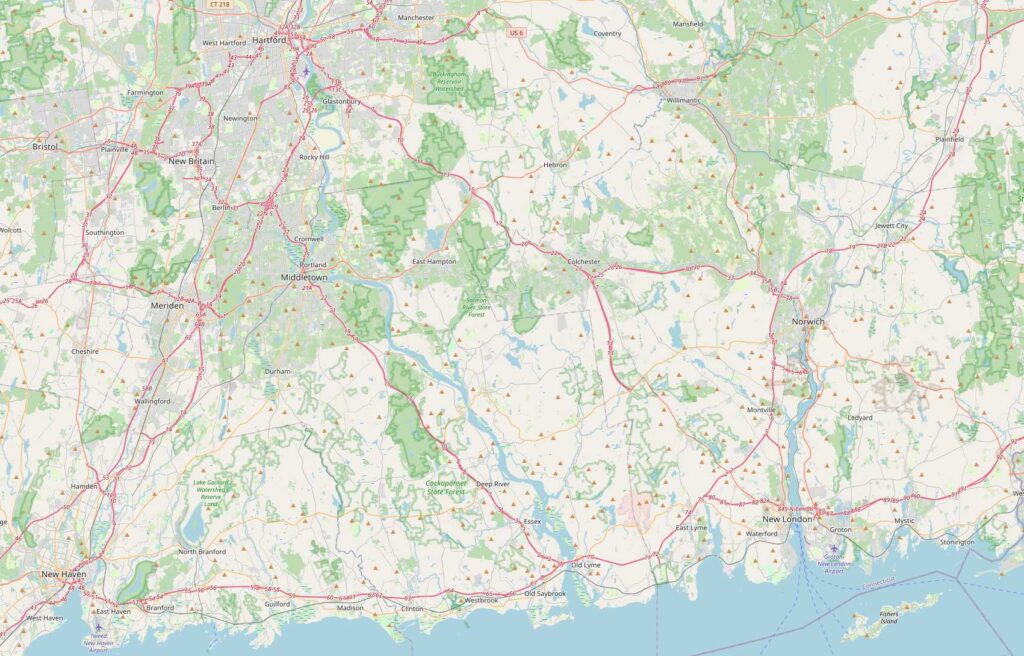 Lyme PC Repair's service area map showing southeast Connecticut
