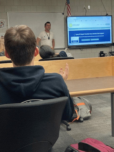 Owner of Lyme PC Repair speaking to the class